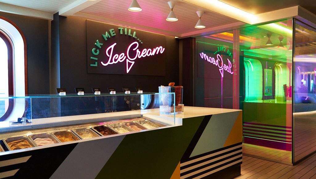 Cruceros Virgin: nada mejor que un buen helado de postre, de merienda, a media mañana, tras la cena...